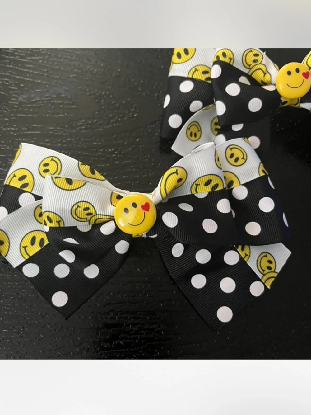“Don’t Worry be Happy” inspired hair bows